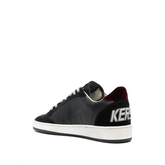 NEW GOLDEN GOOSE women's ball star sneakers in black/silver/deep red - Picture 3 of 4